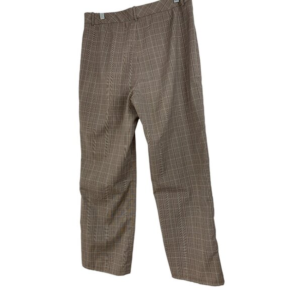 Dressbarn Brown Plaid Dress Pants Size 10 Lightweight Summer Crop RZ10409 - Picture 8 of 9